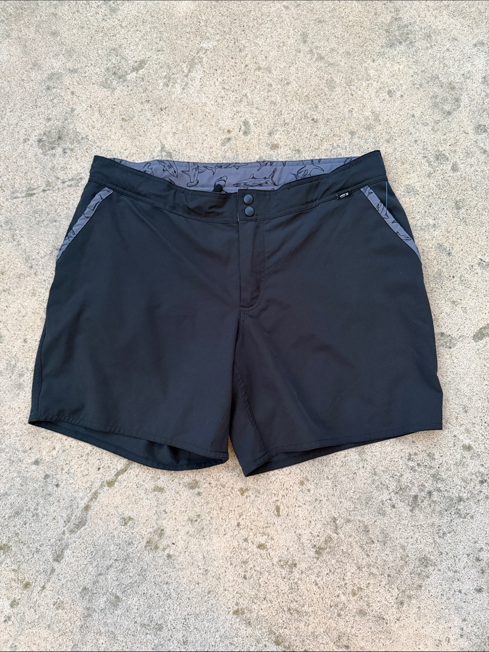 TOMBOY X Men's Black Shark Swim Boardshorts Size L